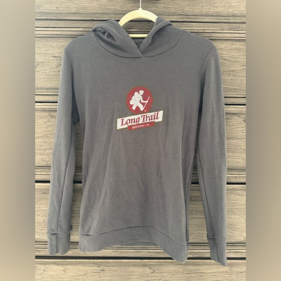Long Trail Brewing Co. Tops - NEW Long Trail Brewing Co. Gray Thermal Hoodie NWOT Waffle Long Sleeve Hooded